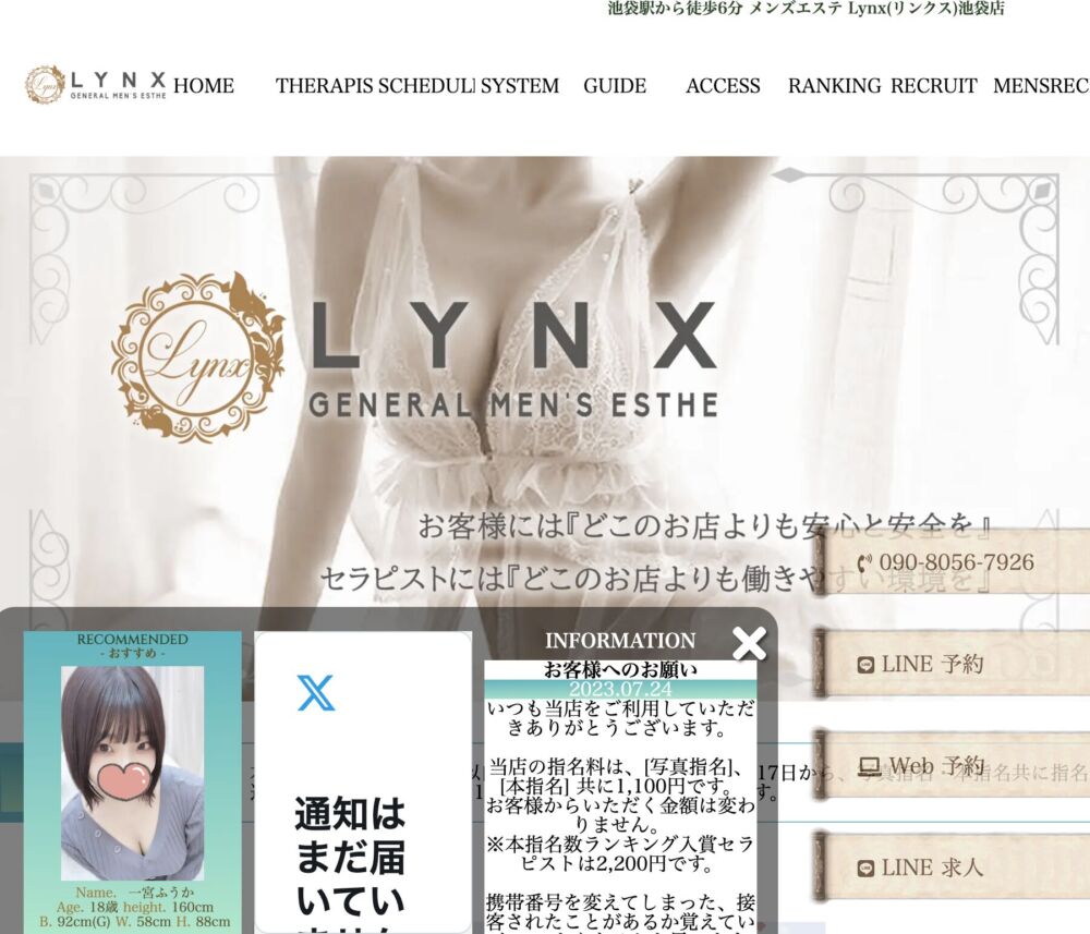 Lynx(リンクス)池袋店【メンズエステ】 セラピスト